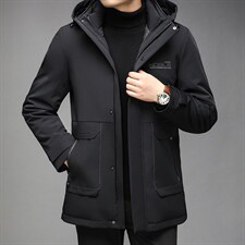 灰鸭绒羽绒服男款2023冬季中年装加厚保暖外套上衣HPN2150-P330,男装羽绒服,电商B212（原钱塘6029）