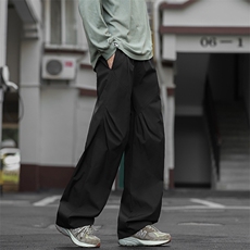 26春季斜切褶皱防泼水休闲裤男宽松冲锋裤工装裤K24125-特P28控58，男装工装外套，电商A001