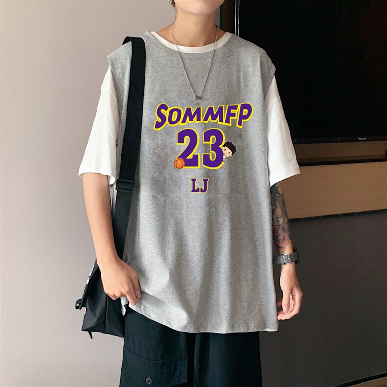 ！港风2023夏季无袖背心男加肥加大码宽松短袖T恤男BX283-P20,男装背心/马甲,电商B371