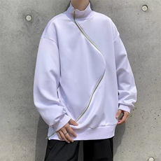 美式ins高街暗黑拉链宽松开衫卫衣连帽外套WY0802-P43，男装卫衣，星座308B-1