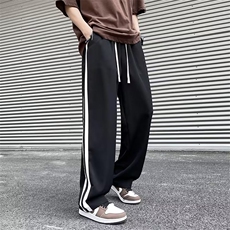夏季条纹休闲卫裤男直筒宽松垂坠感阔腿男生运动潮牌裤K0929-P35，男装休闲裤，星座308B-1