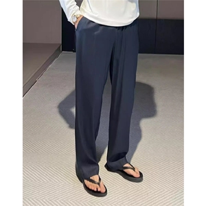 现货~天丝亚麻夏季老钱风休闲裤子男宽松轻奢长裤子K331-P50图片