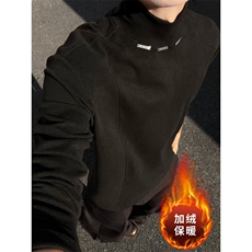 【加绒加厚】金属钢标半高领德绒打底衫内搭长袖t恤WY18-P45网图，男装T恤，电商B245