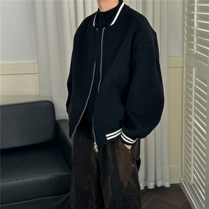现货羊毛呢料外套男宽松休闲棒球服A351-AJ2641-P115控188图片