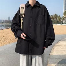2023春夏季潮流复古学院风白衬衫翻领百搭休闲衬衣男W7140-P38，男装衬衫，星座512-2