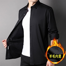 男装衬衫F83158主推款羊毛填充保暖商务衬衫，男装衬衫，钱塘207-1