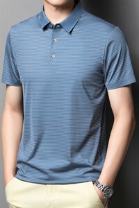 夏季中老年冰丝t恤男装宽松中年爸爸夏装短袖POLO衫速干半袖上衣图片