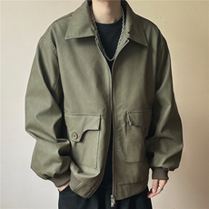 主推现货PU皮夹克外套宽松皮衣A351-AP2401-P110，男装夹克，电商A351