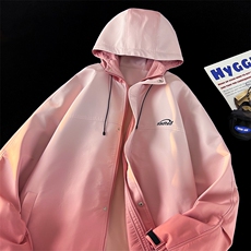 秋冬防水连帽扎染渐变颜色夹克外套冲锋衣宽松版型JK9262P-75，男装夹克，电商A128