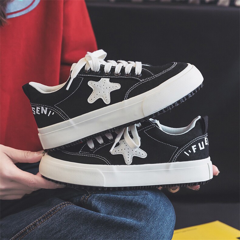 ins潮韩版帆布鞋女2023春季新款学生跑步休闲鞋板鞋网红街拍，女鞋帆布鞋，电商A223