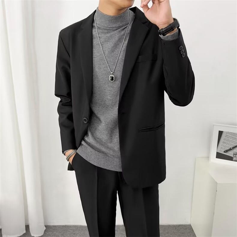 轻熟风西装高级西服外套休闲单西男士职业商务正装帅气Y71-P65图片