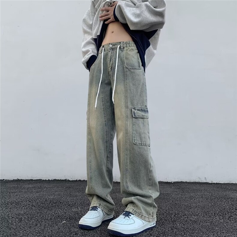 高街街头hiphop潮流设计工装牛仔裤百搭休闲裤N820-P50图片
