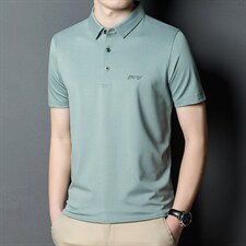 2023夏装新款短袖圆领t恤中年男士纯色翻领棉体恤衫男装休闲上衣，男装T恤，电商B212（原钱塘6029）