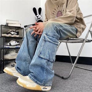 高街牛仔裤男韩版潮流口袋个性帅气2024秋冬新款ins长裤RK999-P53图片