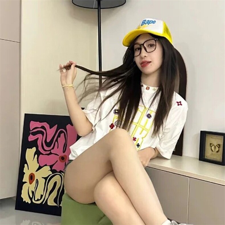 万针全刺绣工艺抖音得物高品质260克重磅纯棉双纱美式高街短袖T恤,男装T恤,电商A486