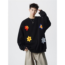 WY5530-P40特加绒P45特大码刺绣高品质华棉重磅卫衣，男装卫衣，电商D232