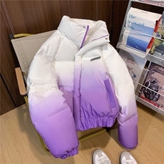 XZ-230-1MY702平铺简约轻奢百搭扎染渐变休闲立领面包服P118控158，鞋类箱包手腕包，星座230-1