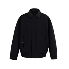 JK733-M-3XL-特P56-美式复古哈灵顿夹克防风翻领撞色格子领外套，男装夹克，星座1811B