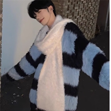 秋冬水貂绒条纹毛衣男圆领套头休闲潮牌韩系百搭针织衫MY027-P59，男装针织衫/毛衣，星座208-5