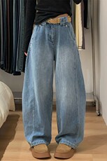 美式高街弯刀牛仔裤男女潮牌个性宽松休闲裤N3016-P53，男装休闲裤，电商D202-1