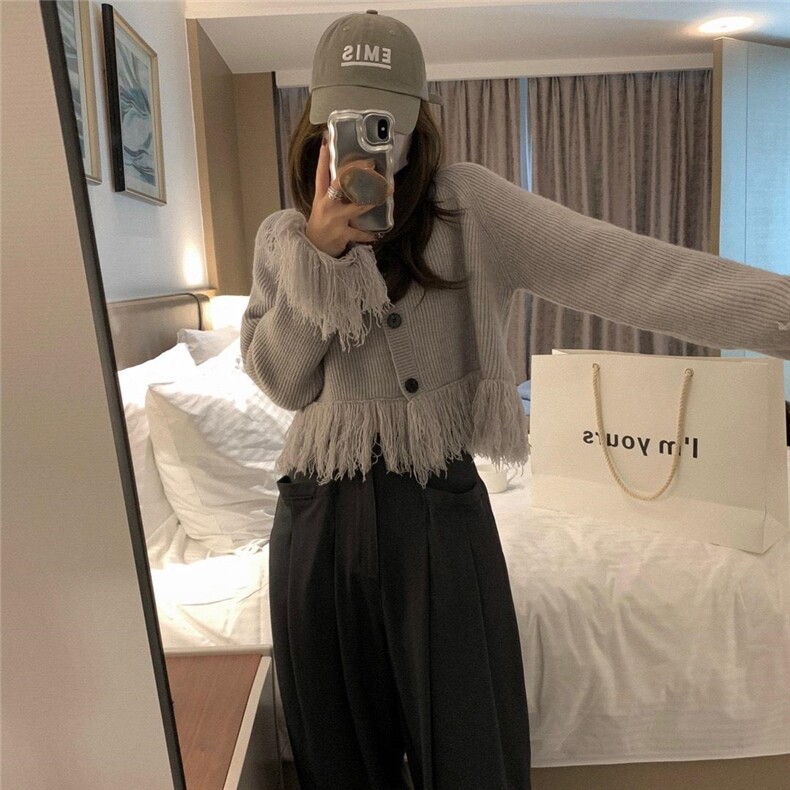 现货秋冬款上新流苏毛衣，女装针织衫/毛衣，XTZ style