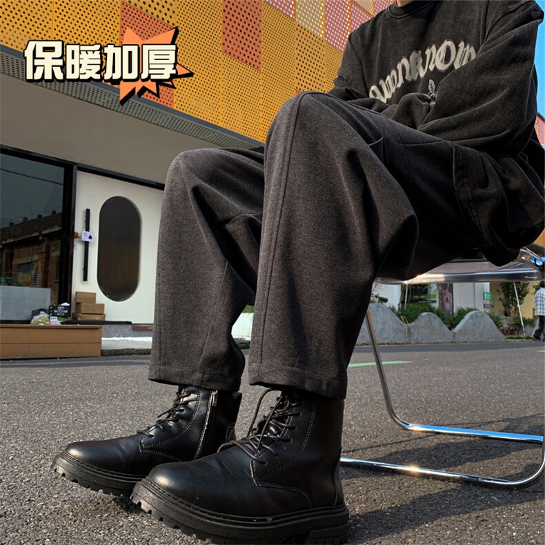 冬季新款加厚抗起球呢料哈伦裤宽松大码休闲小脚萝卜裤男873-P65,男装休闲裤,电商C305A