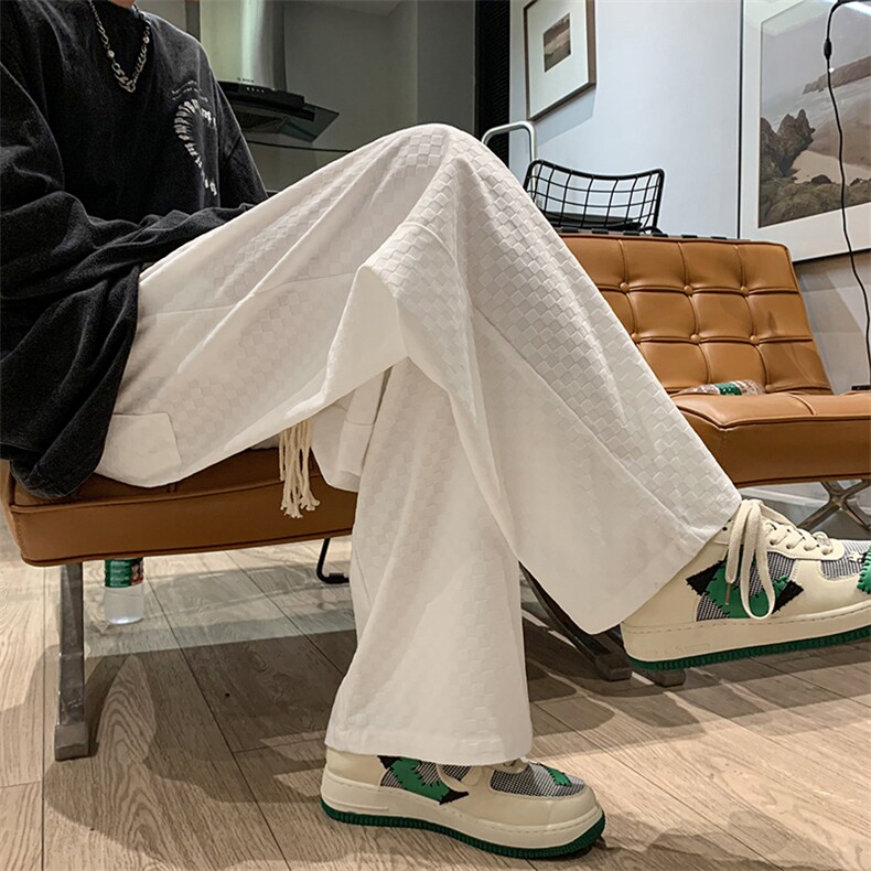 2025秋装新款男装宽松休闲格子百搭中性抽绳运动裤D201-DM157-P40，女装休闲裤，电商D321-1