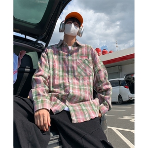 秋季新款 QT2605-TP50控价88 韩系高级感印花扎染休闲宽松衬衣男图片