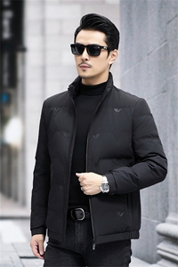高端中年80白鹅绒羽绒服夹克冬季新款男士潮牌加厚立领羽绒服外套图片
