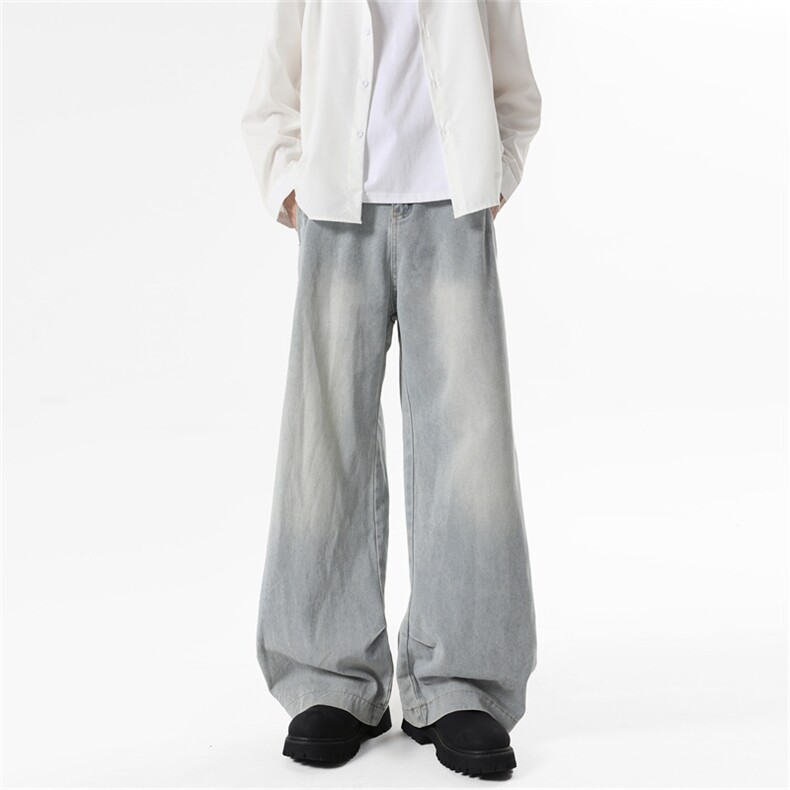 809B!新春现货美式弯刀设计感宽松牛仔裤809B-NK22-P48，男装牛仔裤，星座809B（原星座805）