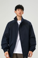 美式罗纹拼接袖子褶皱大码M-5XL教练夹克男JK78056P69控105，男装夹克，星座227-7