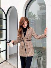 2021春装新款格子西装20296#,女装西装,樱·之秀