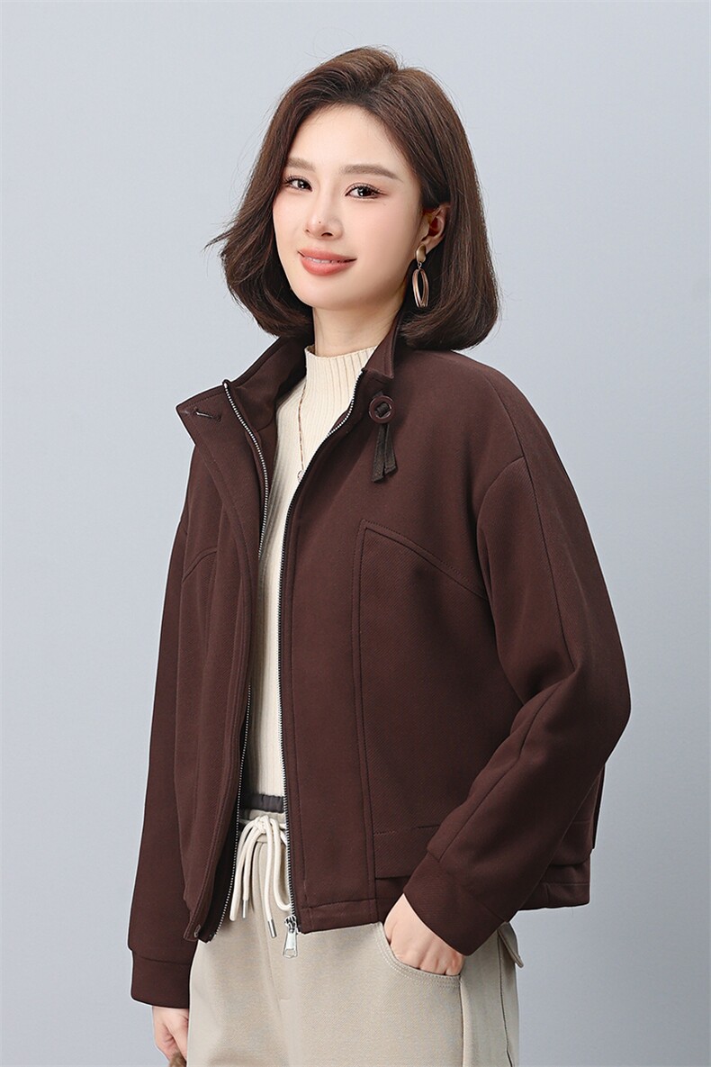 时尚女装棉服立领拉链假两件外套保暖显瘦短款棉衣,女装棉衣/棉服,叶笙衣