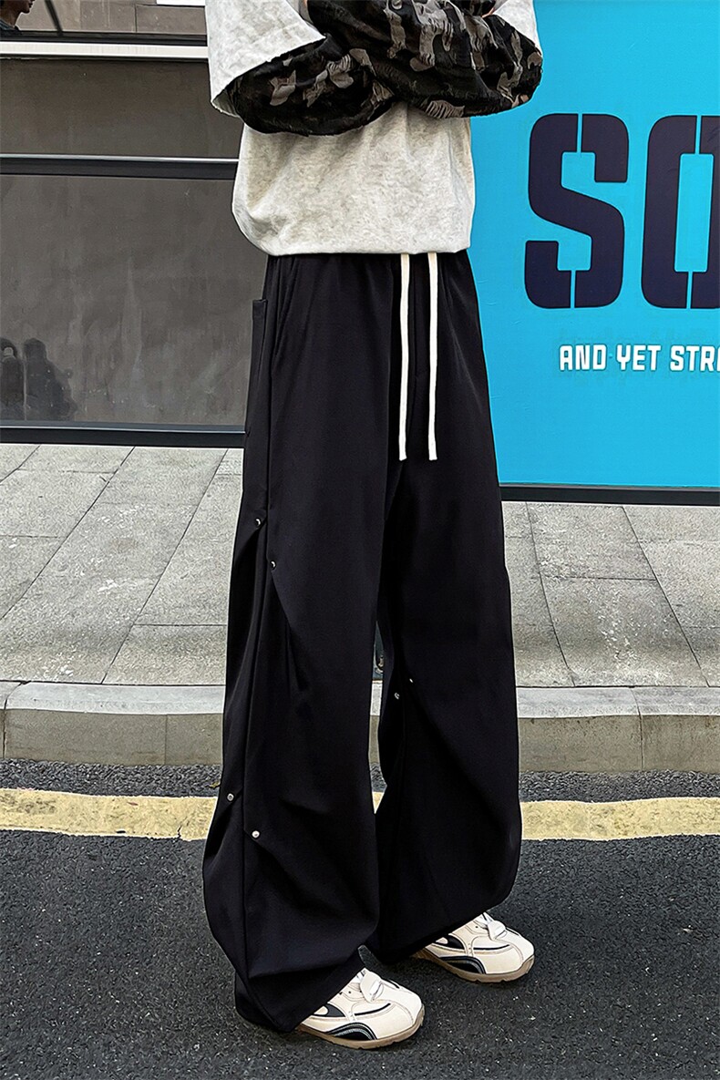 8XL-M秋冬美式冲锋裤子男士潮牌阔腿裤加厚直筒宽松长裤K9178P58,男装休闲裤,电商D206-1