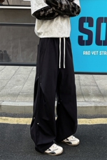 8XL-M秋冬美式冲锋裤子男士潮牌阔腿裤加厚直筒宽松长裤K9178P58，男装休闲裤，电商D206-1