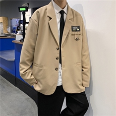 新款潮流三粒单排扣慵懒ins百搭西服上衣港风青年男W1077-P48，男装夹克，星座512-2