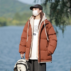 美式宽松假两件棉衣男连帽加厚保暖休闲百搭棉服外套M062-特价P63，男装棉衣，电商A007