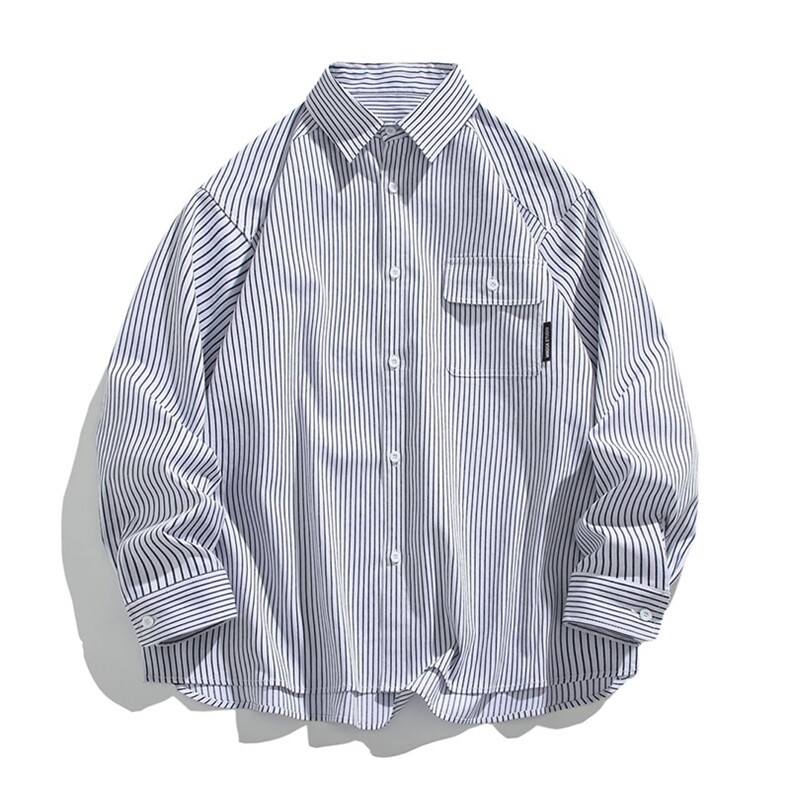 高品质条纹衬衫复古大码长袖衬衫外套C2210-P45【特价】,男装衬衫,电商A007