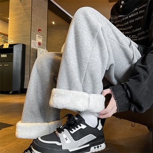 8XL-M 羊羔绒运动裤宽松束脚棉裤加厚保暖休闲裤卫裤K9105P58控78图片