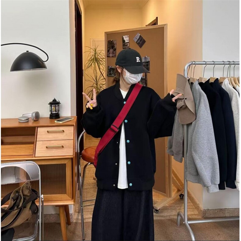 网图现货！绿松石棒球服男女秋季美式百搭外套-LK80122-特批65,男装夹克,电商A061