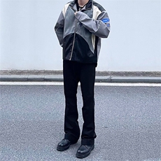 纯黑色高弹修身直筒大码微喇毛边牛仔裤男K860-K866-P50，男装牛仔裤，星座205