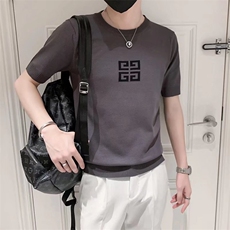 男春季潮韩版宽松百搭情侣冰丝短袖针织衫S248P37，男装针织衫/毛衣，星座1116-2