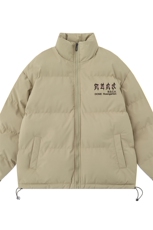白底冬季时尚百搭宽松字母印花加厚棉服外套MY2080特批65控98，男装棉衣，电商A247-1