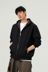 可二开豹纹元素大码M-5XL连帽夹克男100%聚酯纤维JK78091P69控108，男装夹克，星座226-1