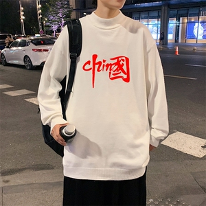 M18199-P45 加绒款-P65半高领毛衣男士大码针织衫男毛线衣男图片