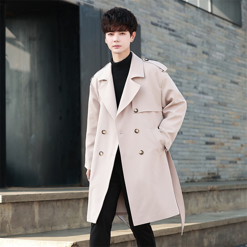 2024店主风秋季翻领痞帅英伦风街拍潮流阳光风衣男外套999-P170，男装风衣，电商A413