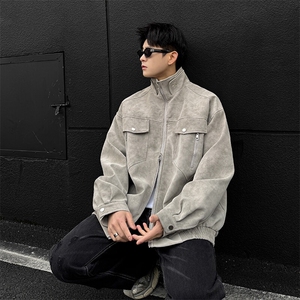 现货  灰色男士皮夹克机车情侣皮衣外套 JK306 P80图片