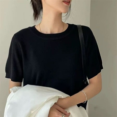 短袖t恤女2025新款夏季薄款宽松显瘦打底上衣小衫，女装T恤，淘淘羊羊绒
