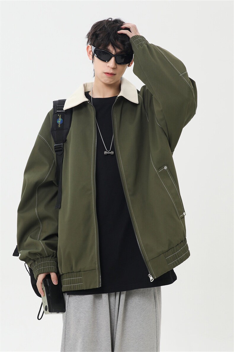 2025春休闲痞帅工装翻领夹克潮流外套得物二开XZ301b-2-JK2585P78,男装夹克,星座301B-2（原A443-1）