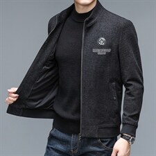 爸爸春秋季外套薄款中老年人秋装夹克中年男2023新款爷爷上衣服，男装夹克，电商B212（原钱塘6029）